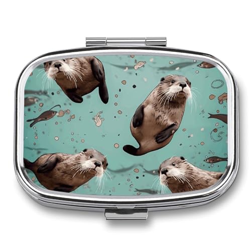 Pill Box Otters �g���x���s���I�[�K�i�C�U�[ 2�R���p�[�g�����g �|�[�^�u�����f�B�V���P�[�X �~���[�f�U�C�� �r�^�~���A�W���G���[�A�K���i�p ��v�ȃ|�P�b�g�s���{�b�N�X ���z�A�L�����v�p