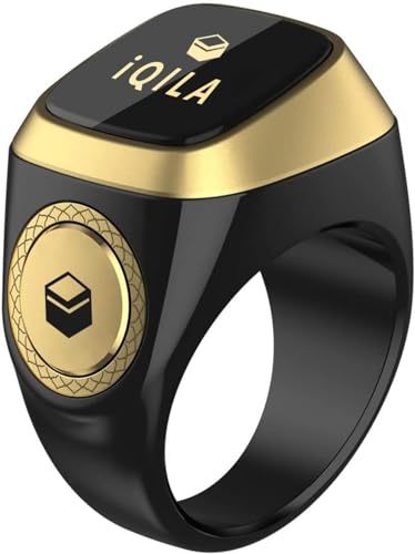 Smart Tasbih Zikr Ring E01 Muslim Prayer Timing Reminder Oled Display Tasbih Counter Smart Ring Tasbih Ring (Black 22mm)