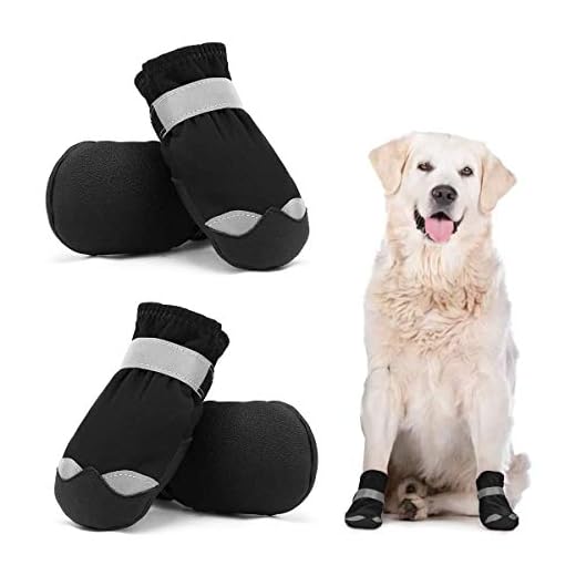 Waterproof Dog Shoes for Large Medium Dogs - Winter Snow Dog Booties Paw Protection with Adjustable Straps Rugged Anti-Slip Sole - Hiking Outdoors Pet Boots Paw Protectors Comfortable