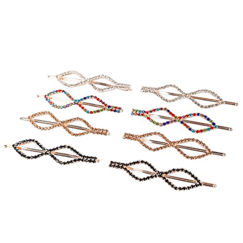 Crystal Hair Pins Hair Barrette 8pcs Rhinestone Bobby Pin Hair Clips Set Decorations for Lady Women Girls