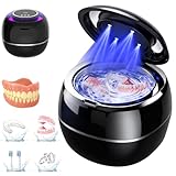 Denture Dome Ultrasonic Retainer Cleaner, Denture Dome 45khz Dental Pod Cleaner, UV Dental Retainer Cleaner Machine with Digital Timer for Night Guards, Braces, Aligner, Toothbrush, Jewelry and More
