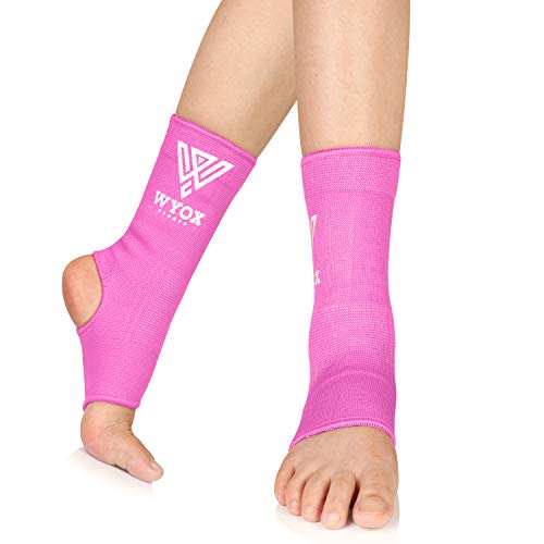 Wyox Ankle Wraps Support Boxing Gear For Men Women Muay Thai Ankle Support Kickboxing Wraps Gym Ankle Support (Pair) (Pink, L/Xl (Women 7.0-10.5/ Men 6.0-9.5)) #TOP6