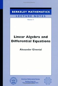 Paperback Linear Algebra and Differential Equations (Berkeley Mathematics Lecture Notes Vol 11) Book