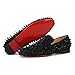 FERUCCI Men Black Spikes Slippers Loafers Flat with Crystal GZ Rhinestone (12)