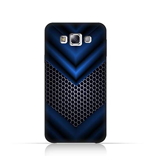 AMCCompatible with Samsung Galaxy E5 TPU Silicone Case With Abstract Blue Mesh Pattern Design