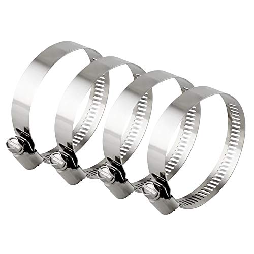 Hon&Guan ホースバンド ステンレス製 ホースクランプ【インボイス制度登録店】ダクトファン換気扇用 ネジ締め 調整可能 汎用 配管部品 耐熱 耐食 変形しにくい (φ65-89mm,4個入)