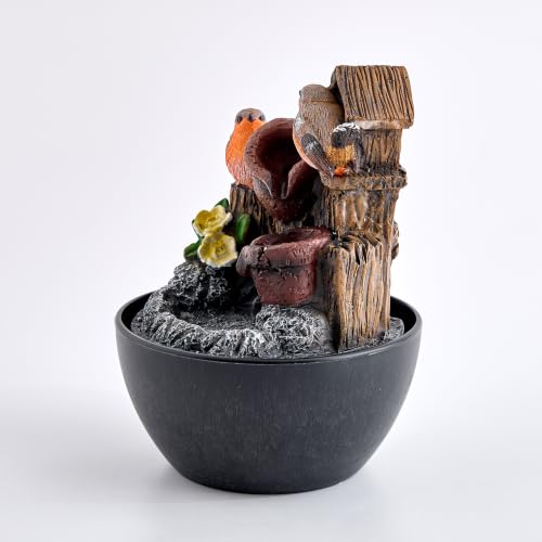 Image of Home Centre Corsica Alpine Polyresin Mini Birds Water Fountain - 14x19.5cm
