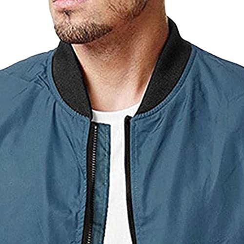 Men Bomber Jacket Lightweight Casual Softshell Flight Windbreaker Coat Fall Winter Warm Outwear Zipper Pockets4