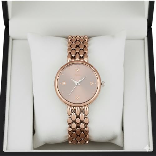 Image of styledose Women's Diamond Studded Watch | Premium Metal Bracelet Strap | Analog Quartz Movemnet Ladies Wrist Watch | Watch for Women & Girls | Wrist Watches for Women's & Girls&Ladies