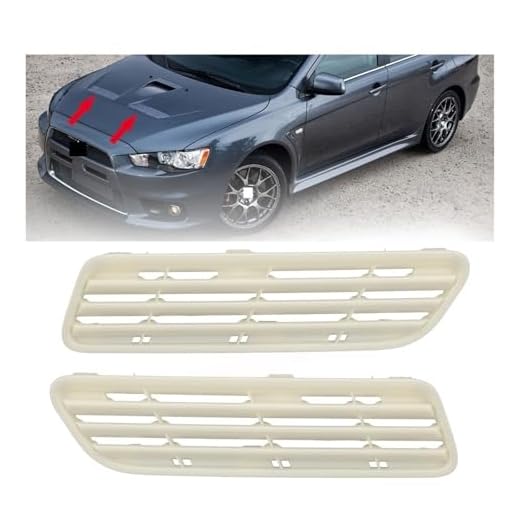 2 x Compatible con Mitsubishi Lancer Evolution EVO X 10 Capó con entrada de aire directa, inserto para conductos de ventilación, cubierta, accesorios para coche
