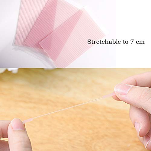 Makeup Double Eyelid Tapes Two-Sided Sticky Fiber Strips Big Eye Decoration Invisible Double Fold Eyelid Shadow Sticker Tool, with FREE Fork Rods and Scissors - Thumbnail 4