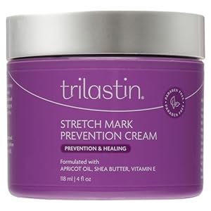 TriLASTIN Maternity Stretch Mark Prevention Cream – Paraben-Free, Hypoallergenic, and Safe for Pregnancy – Stretch Mark Formula for Pregnant Women – 4 Oz Belly Cream for Pregnant Women