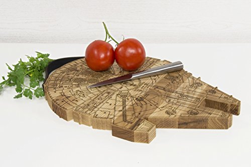 Millennium Falcon Board - Wooden Cutting Board - Engraved Wooden Plate - Rustic Cutting Board - Futuristic Serving Platter - Valentines Gift #TOP6