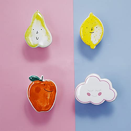 Youyouulu 4Pcs Cute-Kids-Drawer-Pulls, Kawaii-Fruits-Ceramic-Knobs, Colorful-Children's-Cabinet-Knobs Nursery-Cupboard-Closet-Handles #TOP2