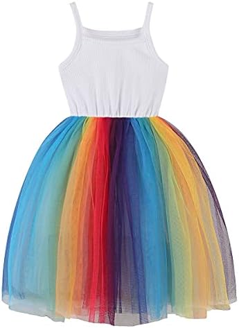 BTGIXSF Baby Girls Tutu Dress Toddler Tulle Dress Princess Infant Party Dresses 580 Rainbow 6T