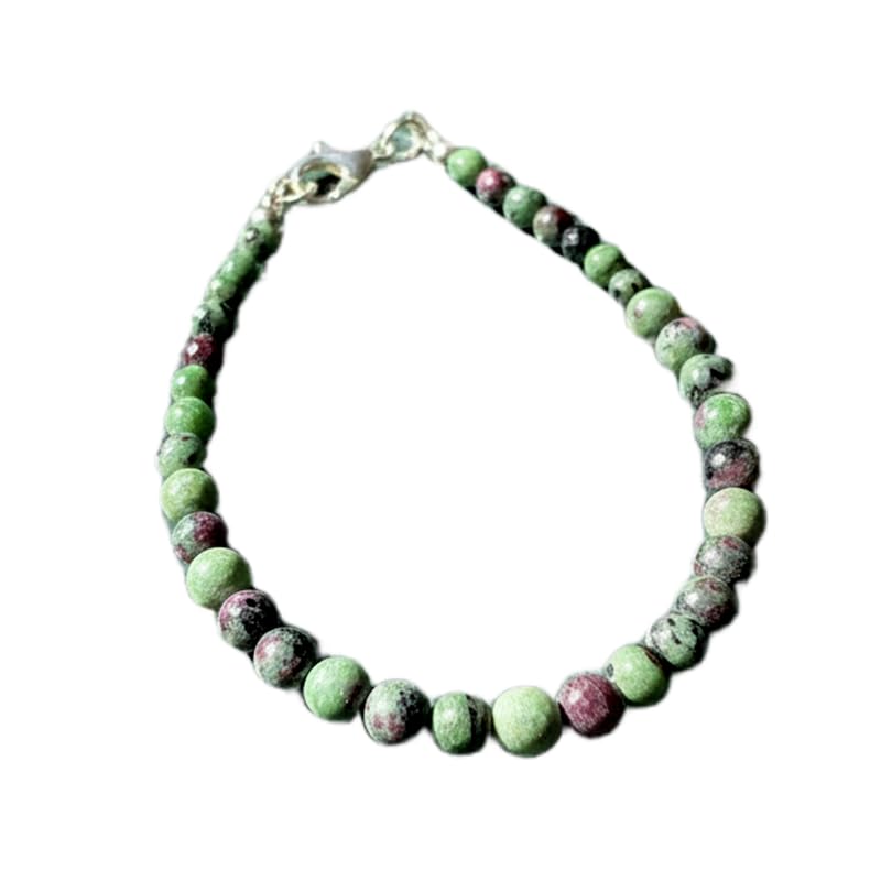 Bracelet en turquoise naturelle véritable : bijou empilable de 18cm à perles vertes facettées