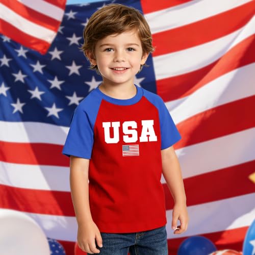 Image of 4th of July Shirts Toddler Boys Girls American Flag USA T-Shirt Kids Patriotic Tee Tops