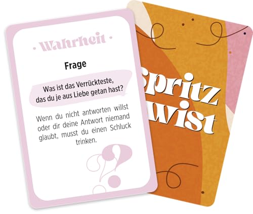 Spritz Twist: Das verrückte Partyspiel | 50 Spielkarten mit lustigen Aufgaben und Fragen (Spaßgarantie)