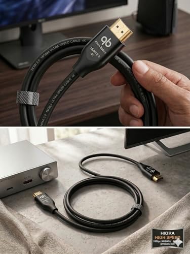 Image of Atom Basics 1.8m High-Speed HDMI Cable 2.0 | 4K 120Hz 18Gbps HDR | Ultra HD 2160p Gold-Plated Cord for PS5, Xbox Series X, PC Monitor, Apple TV, Laptop, Soundbar, Projector