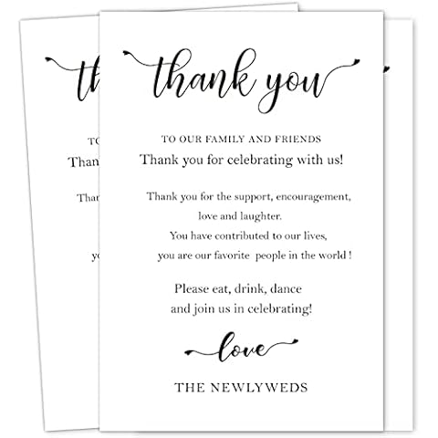 Giftideaworkshop 50 Pcs Wedding Thank You Place Setting Cards, Wedding Table Centerpieces and Wedding Decorations, Wedding Table Decorations, Wedding Favors for Guests, 4 x 6 in Cover