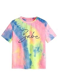 JUNEBERRY® Cotton Blend Tie & Dye Round Neck Half Sleeve Regular Fit Printed T-Shirt for Women & Girls