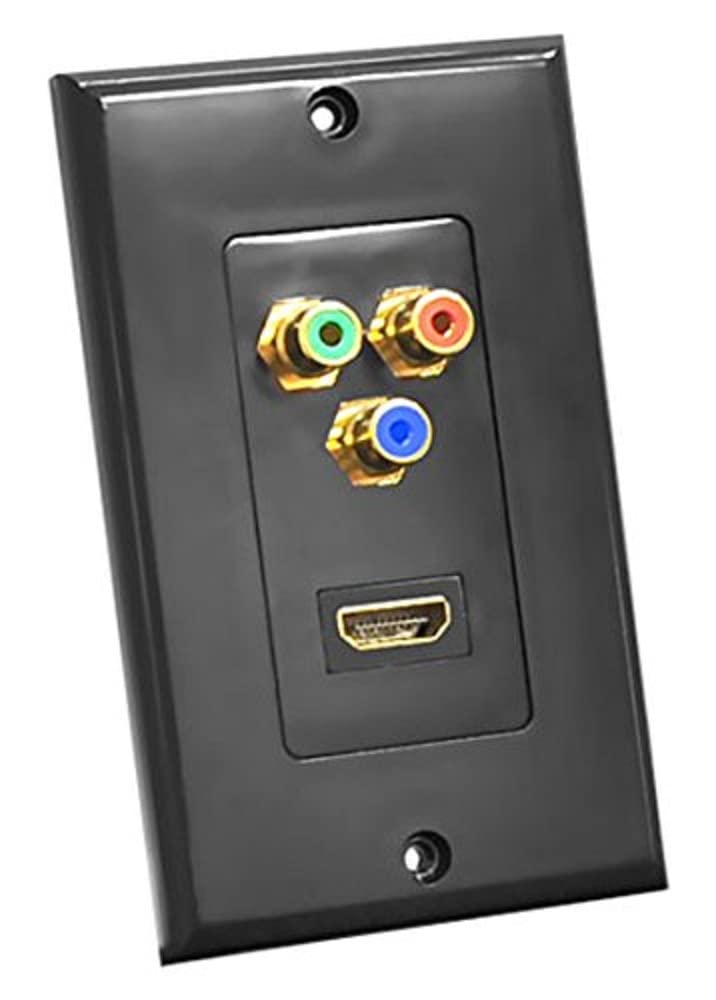 Placa de pared combinada HDMI 3 RGB RCA Pyle Home PHDMRBC3 negro pasacables empotrable 3