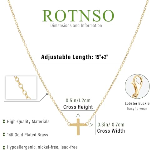 Cross Necklace for Women 14K Gold Silver Plated Sideways Cross Necklace Set Dainty Simple Silver Cross Choker Trendy Cute Layered Gold Cross Pendant Chain Faith Jewelry Gift3
