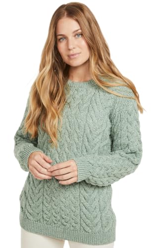 Irish Sweater for Men's Made in Ireland Supersoft Merino Wool Aran Fisherman Pullover