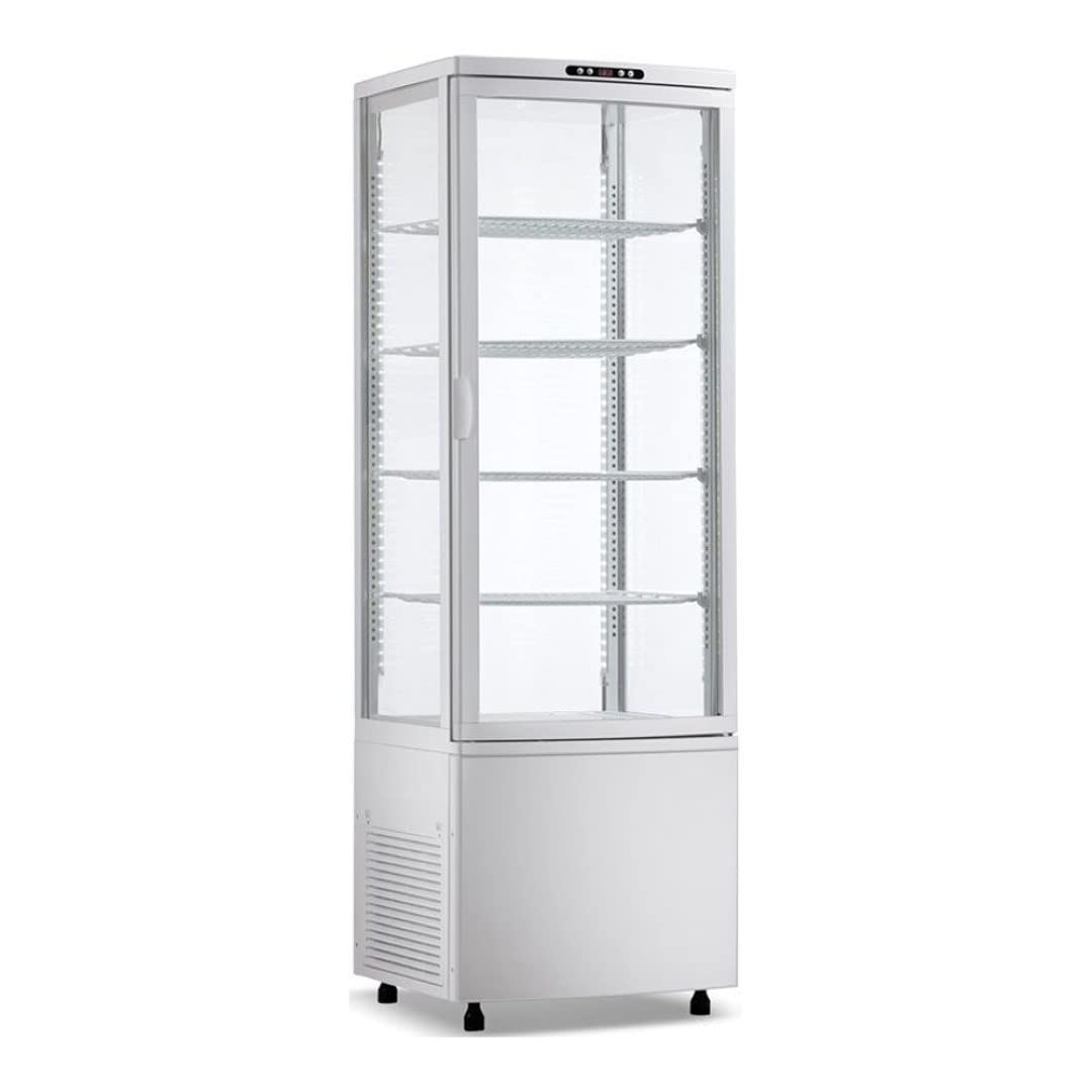 Stalwart DA-CL238W Upright Display Fridge 238 litres 4 Shelves White 1 Flat Door