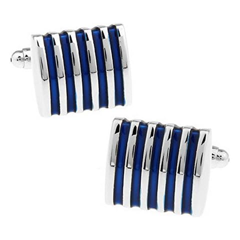 Fablcrew Modische Herren-Manschettenknöpfe, blaue Emaille Cover