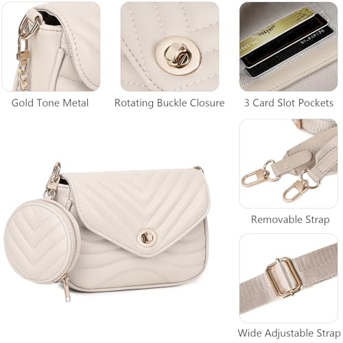 Image of JEEHAN Quilted Crossbody Bags for women Designer Shoulder Handbags Small Purse