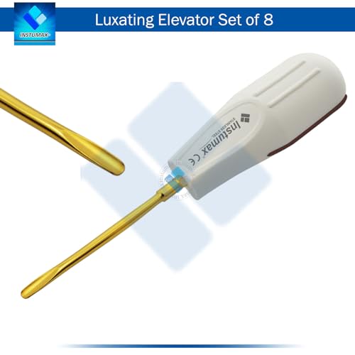 Instumax LUX_063 Dental Luxating Elevators Pdl Periotome Luxation Root Extracting Extraction Instruments Set Of 8 Gold Titanium Coated thumb #7