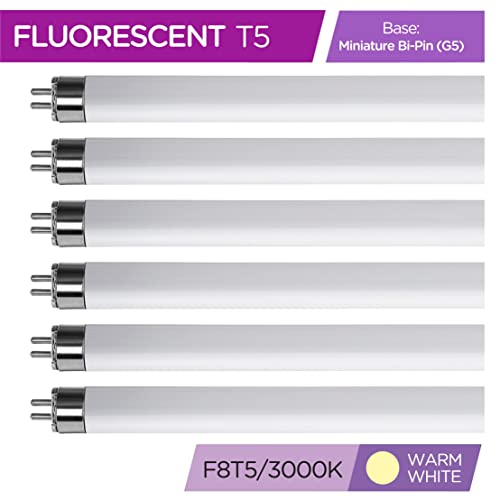 Kor (Pack Of 6) F8T5/Ww - T5 Fluorescent 3000K Warm White - 8 Watt - 12" Super Long Life Light Bulbs #TOP2
