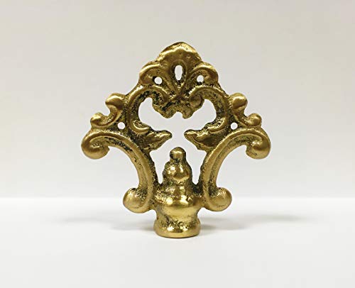 Image of Lamp Finial-Solid Cast Brass Traditional Fancy Loop lamp Finial w /Dual Threads