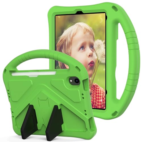 Coque iPad mini 7 antichoc verte : protection tablette enfant EVA 8,3" A17 Pro 2024 robuste