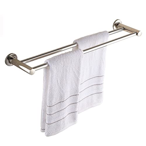 Barre double tige 60 cm en argent poli FBSHAD pour serviette de salle de bain