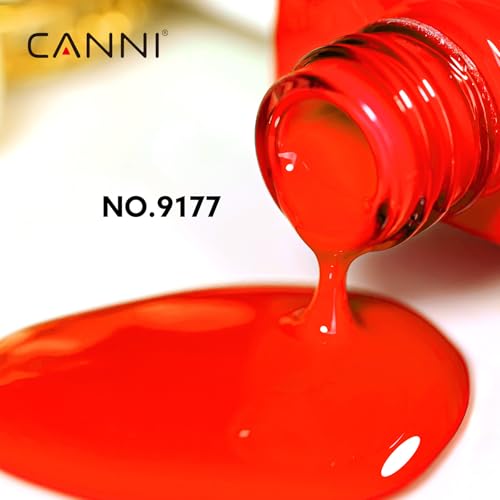 Image of CANNI Classic Red Gel Nail Polish, 1Pcs Bright Red Orange Gel Polish Dark Color Soak Off U V Nail Manicure Salon DIY at Home