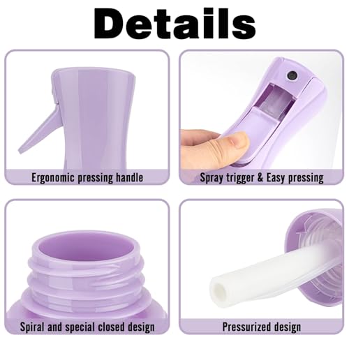 Zuhose Sprühflaschen 2er-Set 200ml - Kontinuierlicher Ultra Fine Mist, Leere Wasserflaschen für Friseur & Salon, Haarwerkzeug, Pflanzen Pflege und Reinigung