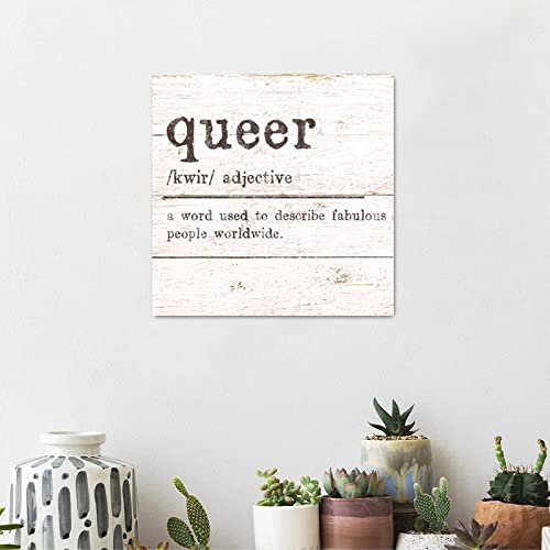 Panneau mural bois Queer Definition pour salon chaleureux