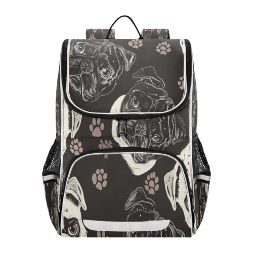 Sac à dos carlin pour l'école avec grand volume de rangement quotidien