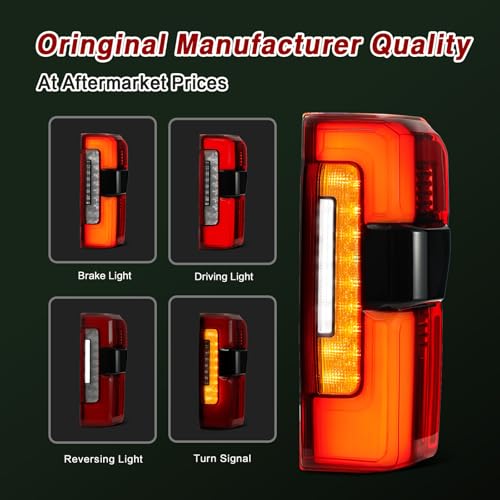 Image of LED Tail Lights Fit for 2023-2026 Ford F250 F350 F450 Super Duty | LED Type Rear Light Platinum /Limited Rear Brake Lamp Assembly OEM PC3Z13404C(LED W /Blind Spot, Right Passenger Side)