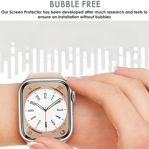 TECHGEAR 4-pak ochraniaczy ekranu do Apple Watch Series 10 42 mm (2024) [edycja Screen Cloak] [pełne pokrycie ekranu] [HD] [wzmocniony] [bez pęcherzyków] ochraniacz ekranu EPU