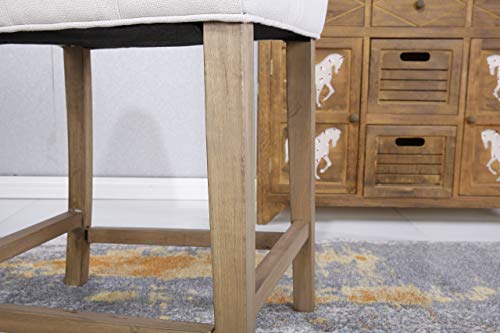 Roundhill Furniture Carlisle Counter Height Button Tufted Solid Wood Bar Stools, Set Of 2, Gray #TOP5