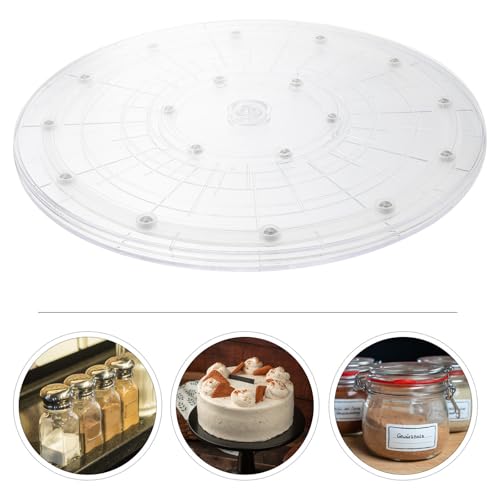 Bandeja giratoria de acrílico premium redondo con base metálica 8