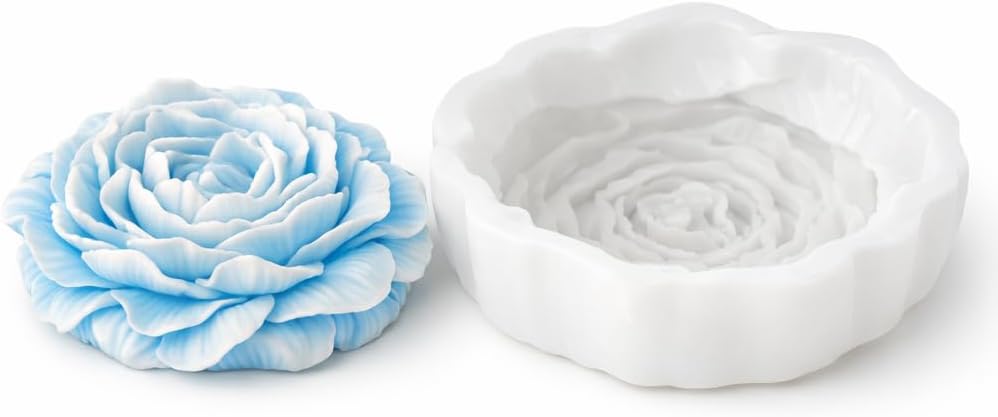 Large 3D Silicone Mold in Peony Shape – Realistic Floral Mold for Candles, Resin, Soap, Chocolate and Baking Projects