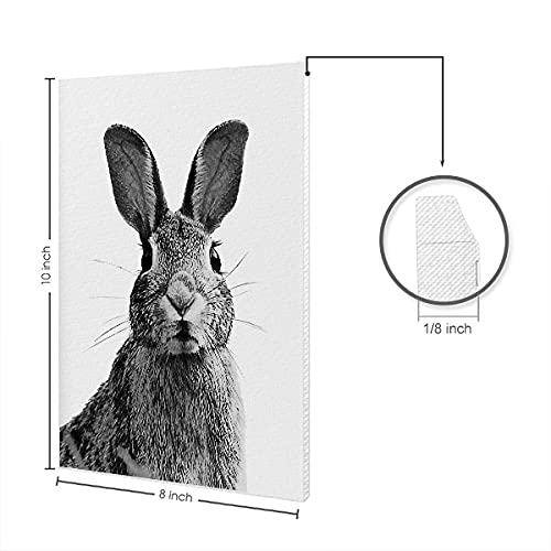 Wayfare Art, Rabbit Black White Canvas Prints Artwork Wall Art Poster For Home Office Living Room Decorations 8 X 10 Inch #TOP3