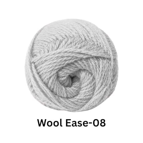 Image of VCR Light Grey Wool Ease Yarn, 100 Grams Hank, 260 Meters Length, 100% Wool Ball for Crochet and Knitting, Suitable for Mufflers, Scarves & cowls Pack of 1
