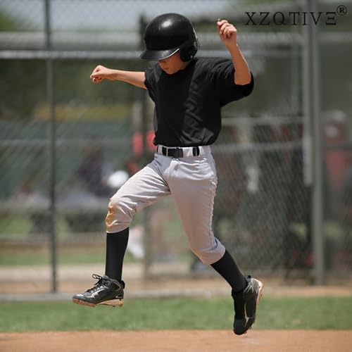 XZQTIVE 3 Pairs of Baseball Socks and 1 Baseball Belt Combo Set Adjustable Softball Belt and Softball Socks for Youth Adult3