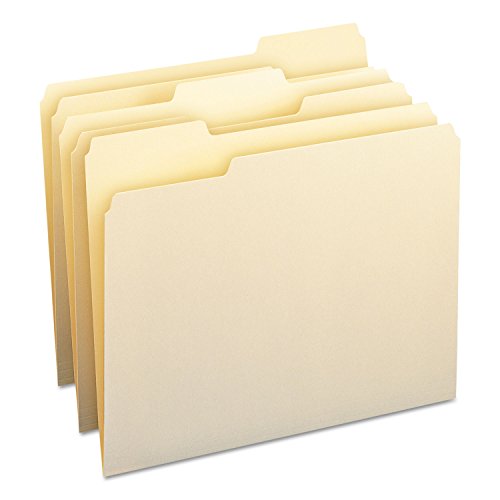 Smead 100% Recycled File Folder, 1/3-Cut Tab, Letter Size, Manila, 100 Per Box (10339)