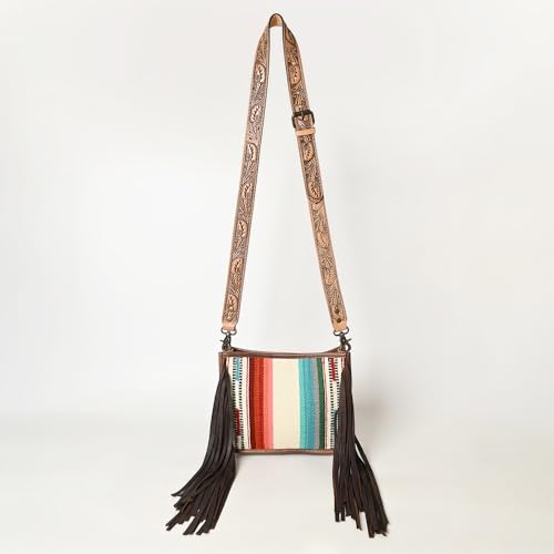 American Darling Crossbody Saddle Blanket Fabric Genuine Leather Western Women Bag Handbag Purse | Travel Bags College Casual4